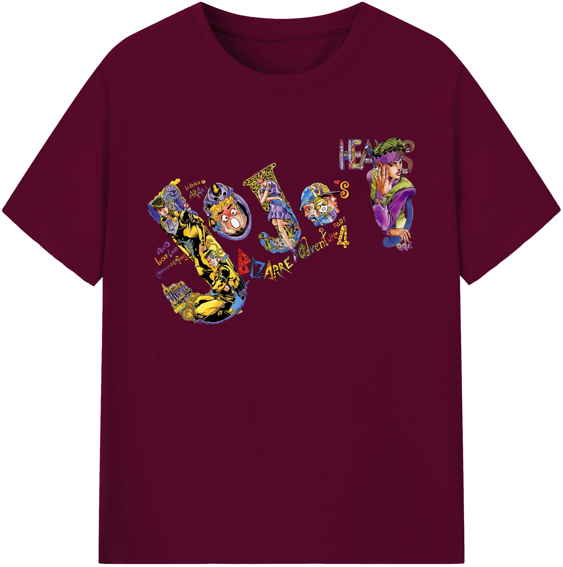 （画像用） ジョジョの奇妙な冒険 JoJo's Bizarre Adventure レディースカジュアルプリントTシャツ（綿100％）